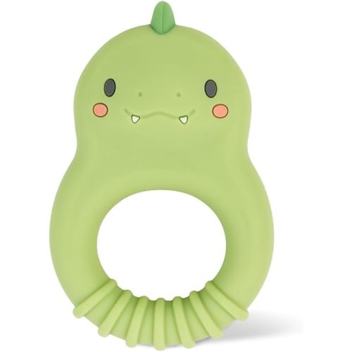 Tiger Tribe Dino Silicone Teether - Soothing Relief Toy for Babies, Soft Textured Sensory Play, Safe Food-Grade Material, Fun Dinosaur Design