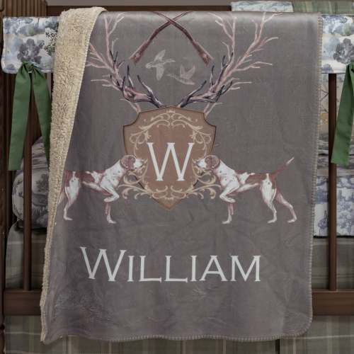 Sherpa Minky Blanket | Antler Crest