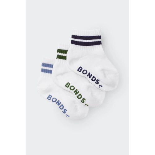 Bonds Baby 3 Pack Ultimate Comfort Quarter Crew Socks