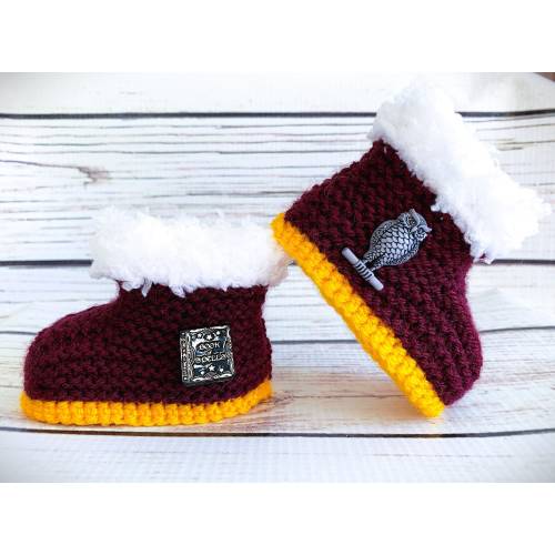 Hand Knitted Wizard Witch Magic Baby Boots Booties Slippers Shoes Clothes magic Halloween Gift 0- 12 Months