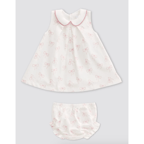 Cotton Baby Dress – Pink Ribbon | Atelier Babbi