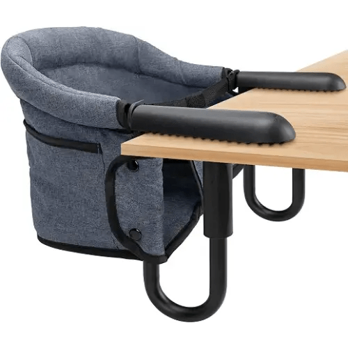 Hook-On High Chairs - Portable & Foldable for Babies 6-36 Months, Family & Travel Use with Carry Bag (Grey)