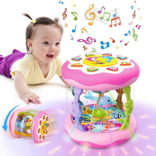 Suorfoxs, Baby Girl Toys, Ocean Rotating Light Up Musical Toy