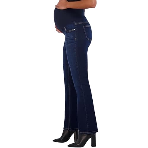 Savi Parker Women's Maternity Bootcut Jeans with Pockets – Pregnancy Must Haves Maternity Jeans Over The Belly - 32.5" Inseam