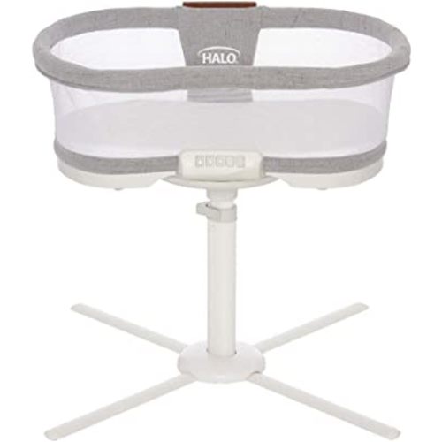 HALO BassiNest Swivel Baby Bassinet, Soothing Center, Vibration and Sound, Luxe Series, Dove Grey Tweed