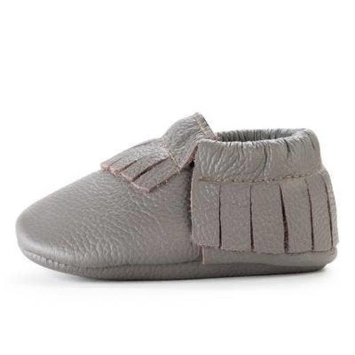 Slate Genuine Leather Baby Moccasins – Tribute Clothing Co