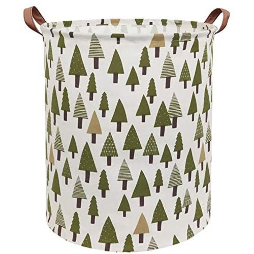 Sanjiaofen Large Storage Bins,Canvas Fabric Laundry Basket Collapsible Storage Baskets for Home,Office,Toy Organizer,Home Decor (Tree)