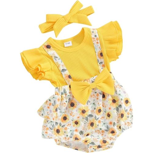 Baby Girls Summer Denim Romper Clothes Dress Newborn Onesie Sunsuit 3 6 9 12 18 Months One-Piece Jumpsuits Outfits