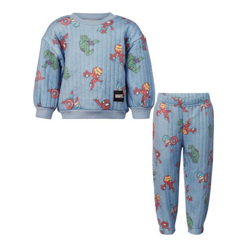 Disney Clothes Baby Boys Quilted Fleece Outfit Set Sweatshirt & Pants Mickey Mouse, Pooh, Toy Story, Lion King, Marvel & Star Wars (12M–24M)