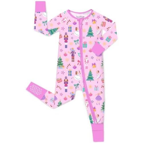 babee Reshinee Viscose derived from bamboo Baby Pajamas Convertible Footie Sleepers for Baby Girl 2-Way Zipper Onesies 0-24M