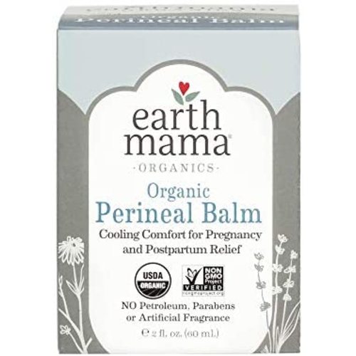 Organic Perineal Balm by Earth Mama | Naturally Cooling Herbal Salve for Pregnancy and Postpartum Relief, 2-Fluid Ounce