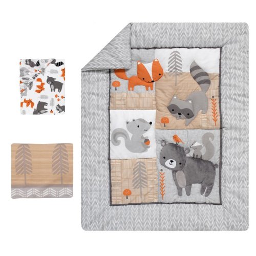 Bedtime Originals Acorn Woodland Fox Raccoon Squirrel and Bear Baby Nursery 3 Piece Crib Bedding Set & Reviews | Wayfair