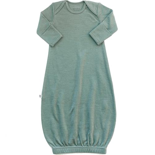Woolino Infant Nightgown - 100% Superfine Merino Wool Baby Gowns - Newborn Sleeper Gown for Boy & Girl - 0-6 Months