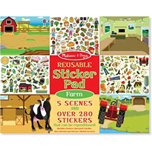 Melissa & Doug Reusable Sticker Pad: Farm - 280+ Stickers, 5 Scenes