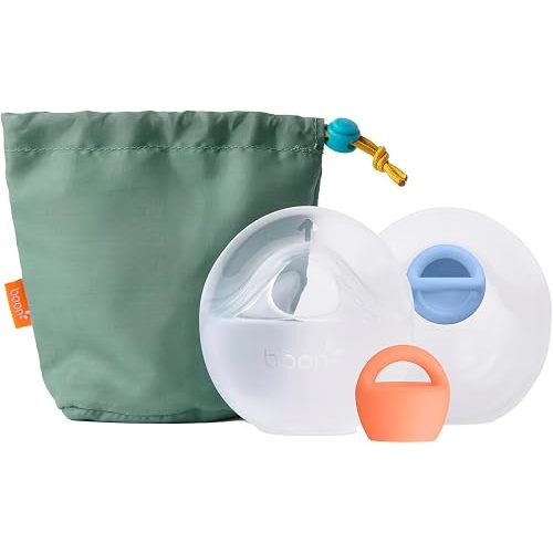 Boon Trove Silicone Manual Breast Pump - Discreet Milk Collector - 2 Count