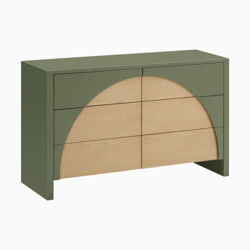 babyletto Moab 6-Drawer Assembled Dresser - Olive/Ash