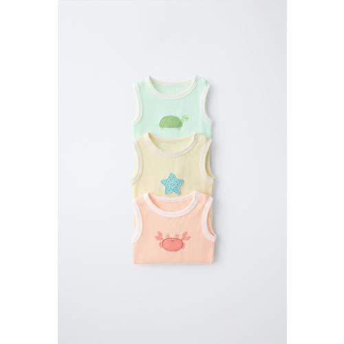 THREE-PACK OF SLEEVELESS BODYSUITS WITH PATCHES - Multicolored | ZARA United States