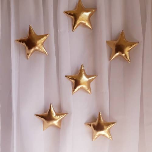 7 Gold Star Wall Hanging, Nursery Decor, Baby Shower,sky nursery wall decor,fabric gold stars,Stimulating stars