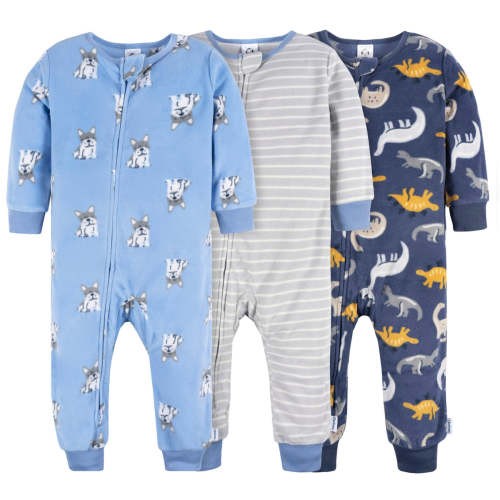 3-Pack Infant & Toddler Boys Dogs & Dinos Footless Fleece Pajamas – Gerber Childrenswear