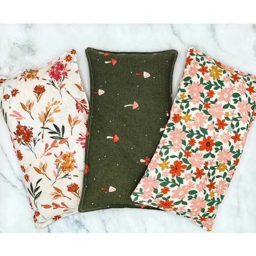 Rice Heating Pad, Rice Bag, Microwavable Heating Pad, Cold Pack, Heat Pack, for Pain & Relaxation, Mushroom or Floral, 2 Sizes