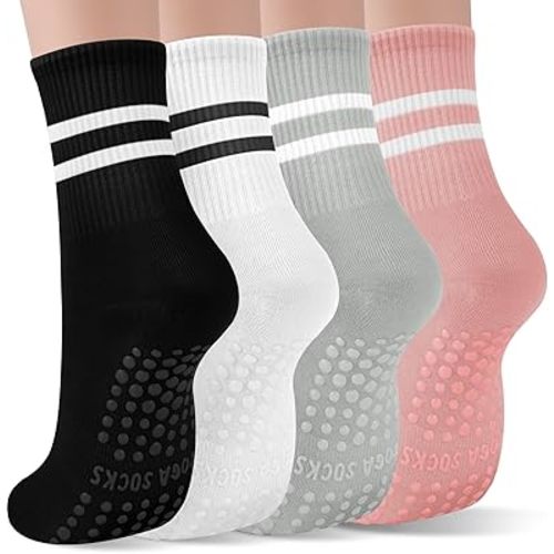 YSense Pilates Grip Socks for Women Non Slip, Yoga Barre Grippy Socks for Pilates, Dance, Ballet, Barre, Hospital
