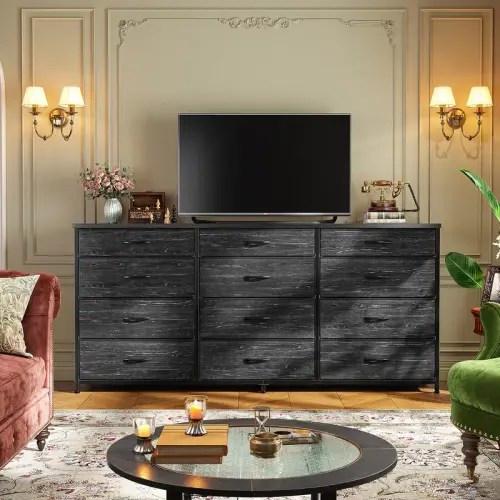 RaybeeFuniture 55" Long Dresser for Bedroom with 12 Fabric Drawers, | Holiday Sales TikTok Shop