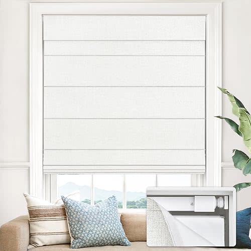UNISHADES No Drill Cordless Roman Shades, 20×60 in, Off-White