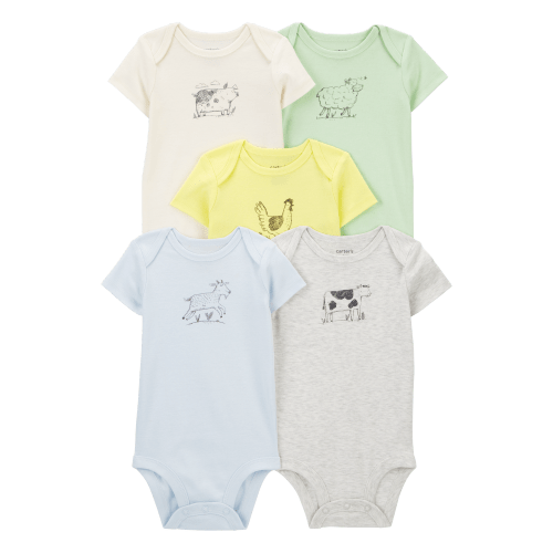 Baby 5-Pack Farm Animal Short Sleeve Bodysuits - Carter's | Carter's