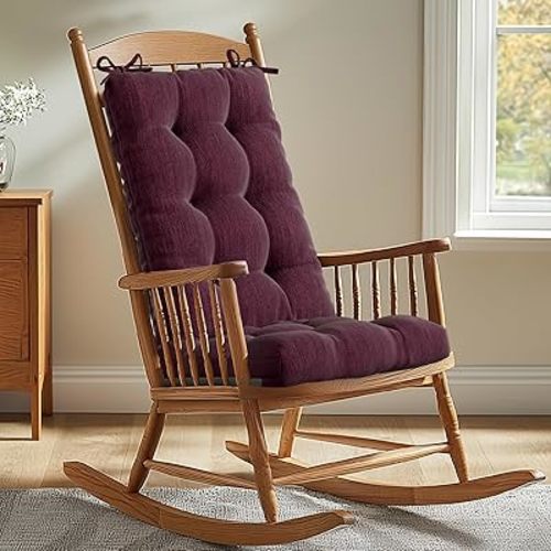 Codi Rocking Chair Cushions Indoor, Water Resistant Glider Rocker Replacement Cushion Set for Patio Porch Garden - Fits Most Standard Rockers, Wine 1PK