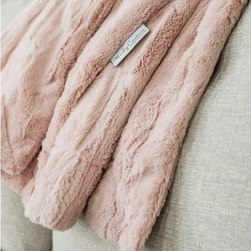 Sorbet Blush Pink Plush Blanket | Minky Couture