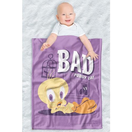 LOGOVISION Looney Tunes Lightweight Baby Blanket, 30"X40", Bad Puddy Tat Unisex for Infants Girls & Boys