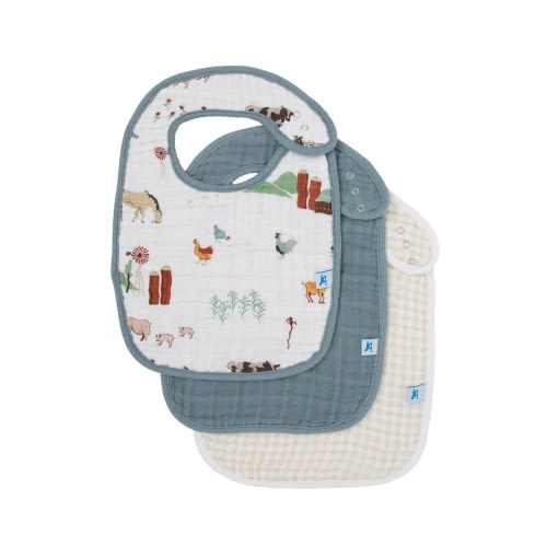 3-Pack Classic Cotton Muslin Bibs