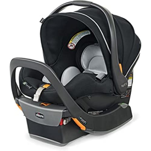 Chicco KeyFit 35 Zip ClearTex Infant Car Seat and Base, Rear-Facing Seat for Infants 4-35 lbs., Zip-Open Privacy Shield, Compatible with Chicco Strollers | Obsidian/Black