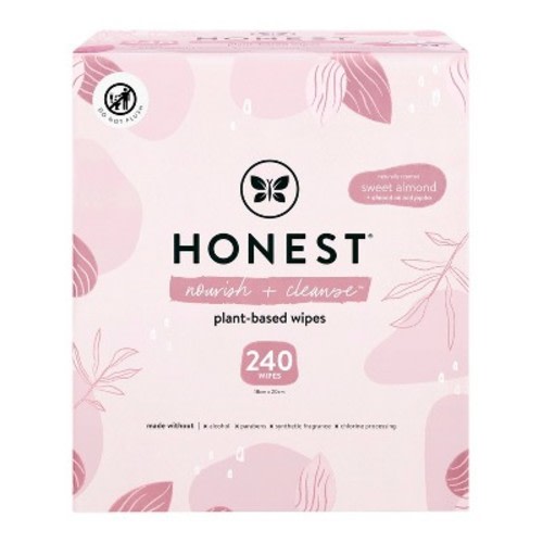The Honest Company Nourish + Cleanse Plant-Based Baby Wipes - Sweet Almond - 240ct