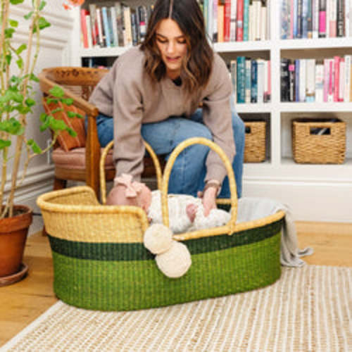 Basket OnlyGreen Two Tone African Moses Basket