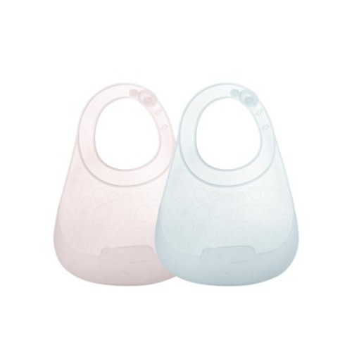 Bc Babycare Silicone Baby Bib BPA-Free Unisex Toddler Bib for Messy Eating Pink+Blue