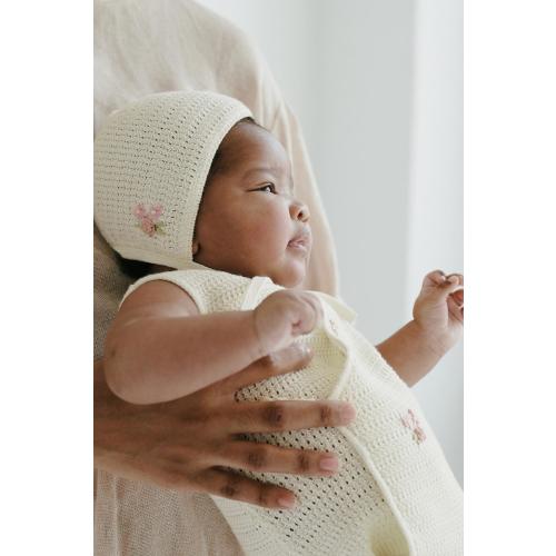 FLORAL EMBROIDERED KNIT ROMPER - Ecru | ZARA United States