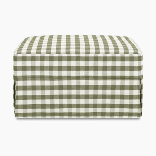 Crawford Gliding Ottoman - Moss Green Gingham