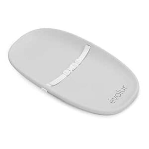 Evolur Eva Baby Changing Pad in Ligt Gray, Soft and Breathable, Lightweight and Portable Changing Pad, Fits All Changing Table, Waterproof Firm Padding - Light Gray