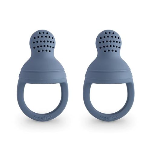 mushie Silicone Baby Fresh Fruit & Food Feeder Pacifier | 6 Months+ (Tradewinds)