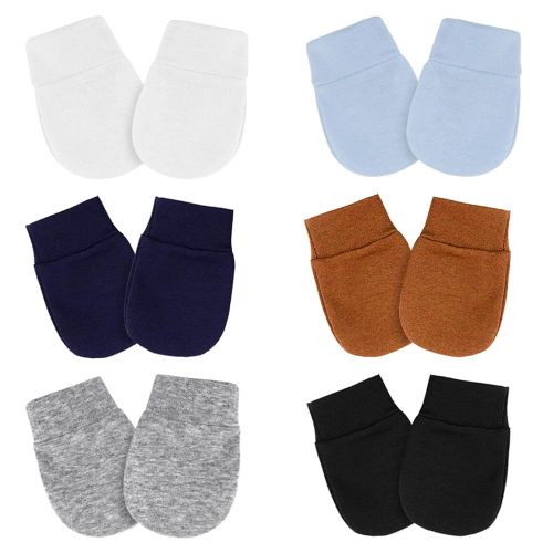 Newborn Baby Mittens No Scratch Cotton Elastic Wrist Gloves Infant Toddler Mittens for Baby Boy Girl 0-6 Months