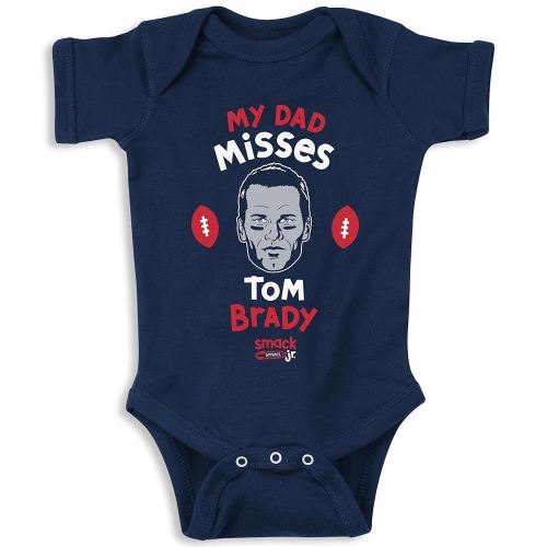 My Dad Misses Tom Brady Baby Apparel for New England Football Fans (NB-7T)