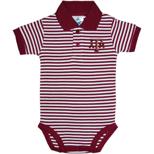 INFANT Texas A&M Striped Polo Bodysuit – TXAG Store