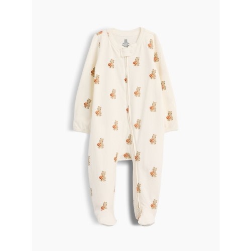 Baby Organic Cotton Print Footed One-Piece
