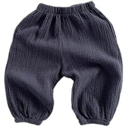 LNICEAR Toddler Baby Boys Girls Pants Basic Plain Comfy Cotton Linen Casual Trousers Bloomers