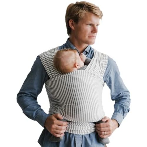 Solly Baby Wrap, Newborn to Toddler Carrier 8-25 Lbs, Natural + Grey Stripe