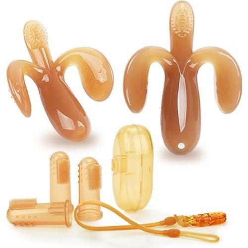 Food Feeder WAJIAYON 2 Pack Amber Oil Baby Teething Toys for Babies 0-6 Months, Baby teethers Toys 6 to 12 Months,Freezer BPA Free Soft and Textured Chew Infant Toys Easter Gifts for Boys and Girls