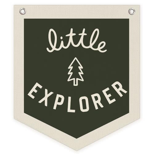 Boys Room Adventure Wall Decor Camping Banner Little Explorer Forest Nursery Wall Pennant Camping Banner Flag, Adventure Camping Hanging Wall Decor for Kids Boy Nursery Toddler Room Bedroom Playroom
