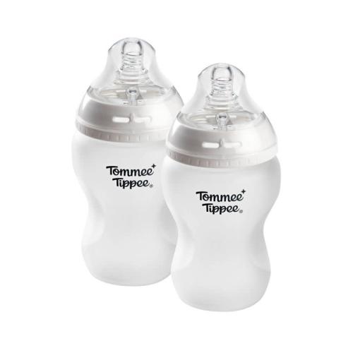 Silicone Start Coated Glass Baby Bottles - Clear - 9oz/2pk