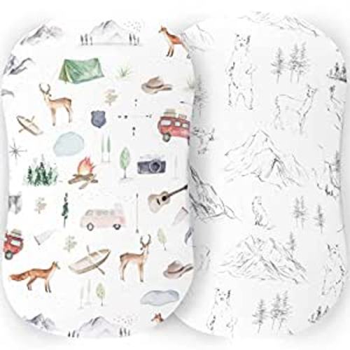 Amazon.com: Pobibaby - 2 Pack Premium Bassinet Sheets for Standard Bassinets - Ultra-Soft Cotton Blend, Stylish Woodland Pattern, Safe and Snug for Baby (Explore) : Everything Else
